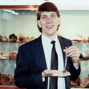 Kevin Guest Holding the Hope Diamond