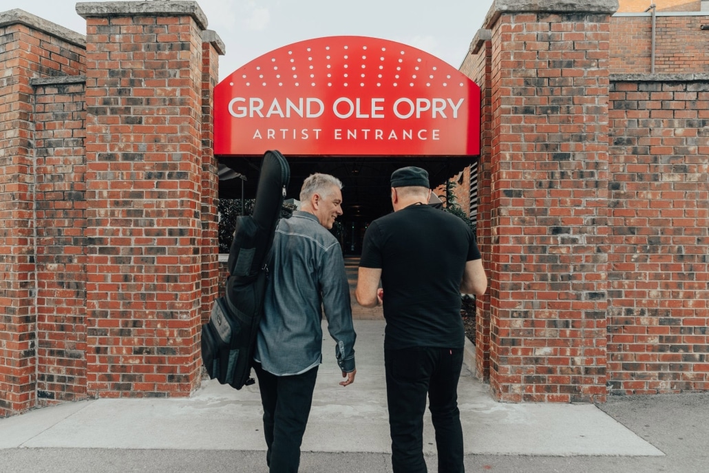 Kevin Guest and Collin Raye entering the Grand Ol' Opry